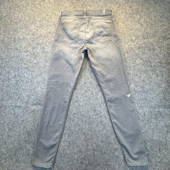 7 For All Mankind Gwenevere Jeans Womens 28 Gray Skinny Stretch Distressed - Picture 12 of 16